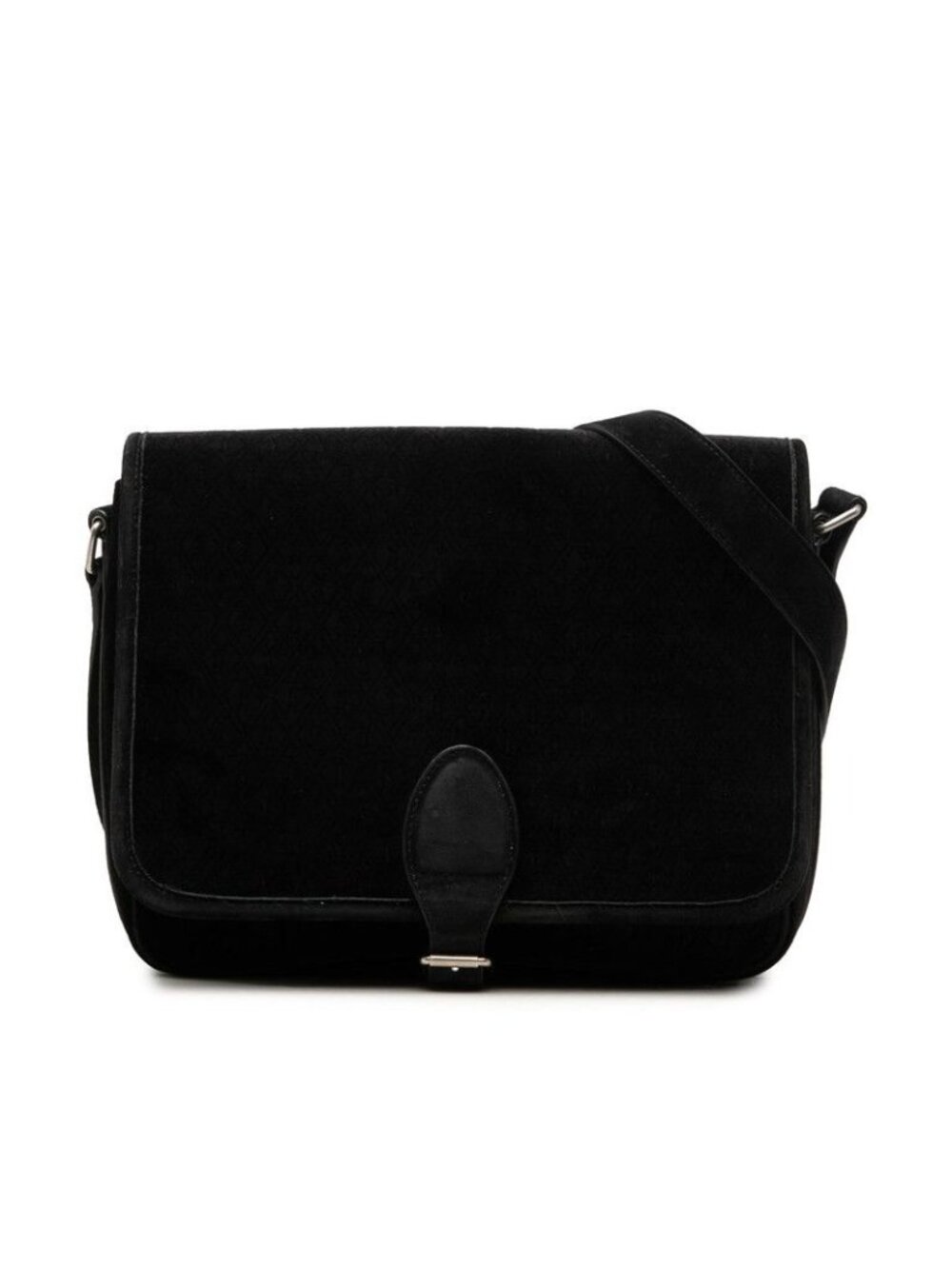 Saint Laurent YSL Logo Crossbody Shoulder Bag Black Velour Leather